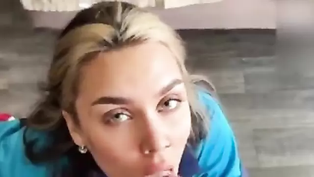 Pretty Russian Girl Rides a Cock and Sucks it